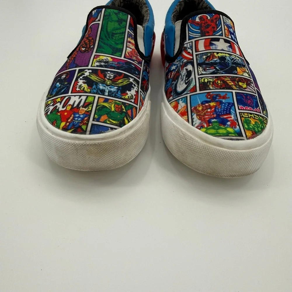 Marvel Ground Up Comic Book Pop‎ Art Superhero Slip-on Canvas Shoes Men Size 7